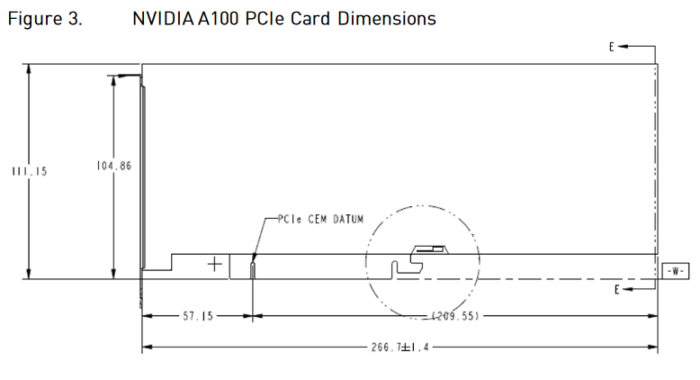 Nvidia A100 40GB Card Dimensions